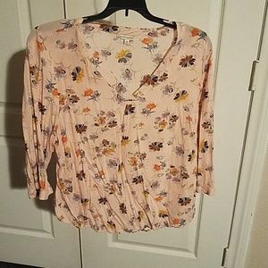 Pink floral blouse